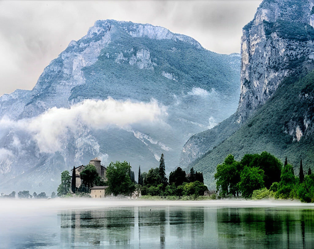 See und Berg Malen nach Zahlen