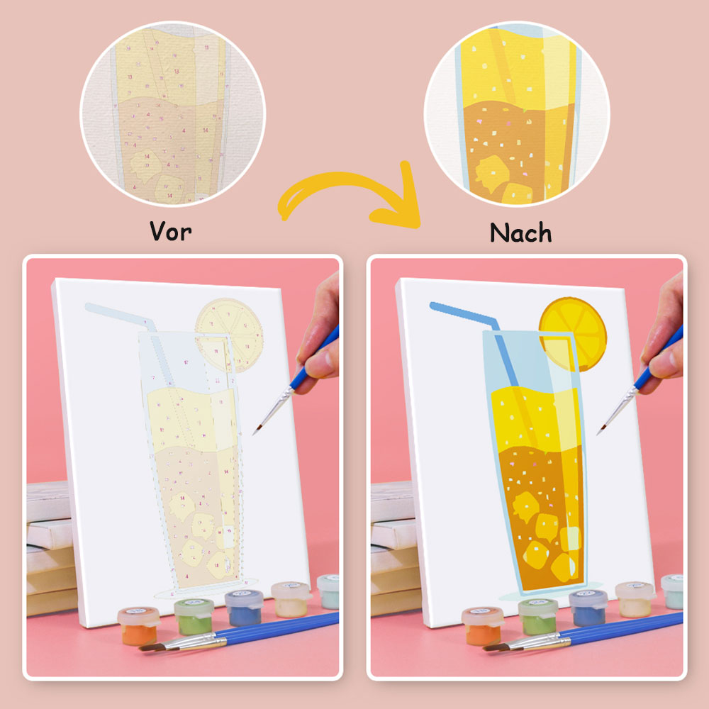 Sommercocktail 6 Stück Mini Malen nach Zahlen