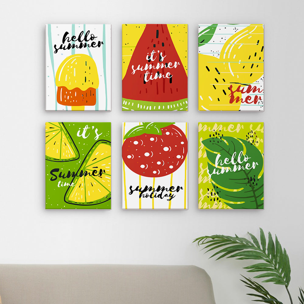 Sommerfrucht-Eis am Stiel 6 Stück Mini Malen nach Zahlen