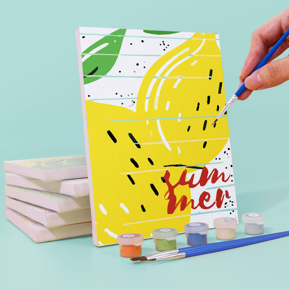 Sommerfrucht-Eis am Stiel 6 Stück Mini Malen nach Zahlen