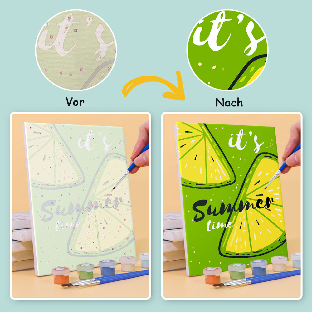 Sommerfrucht-Eis am Stiel 6 Stück Mini Malen nach Zahlen