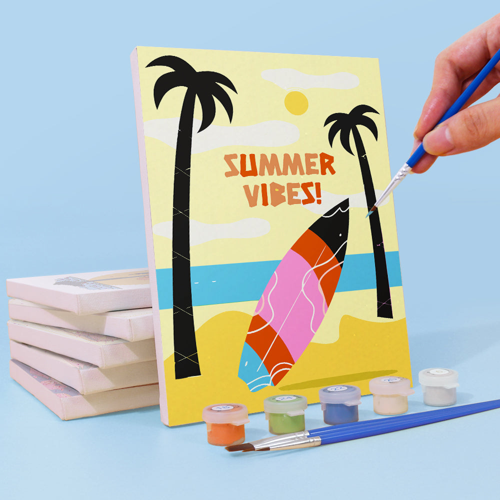 Sommerzeit! 6 Stück Mini Malen nach Zahlen