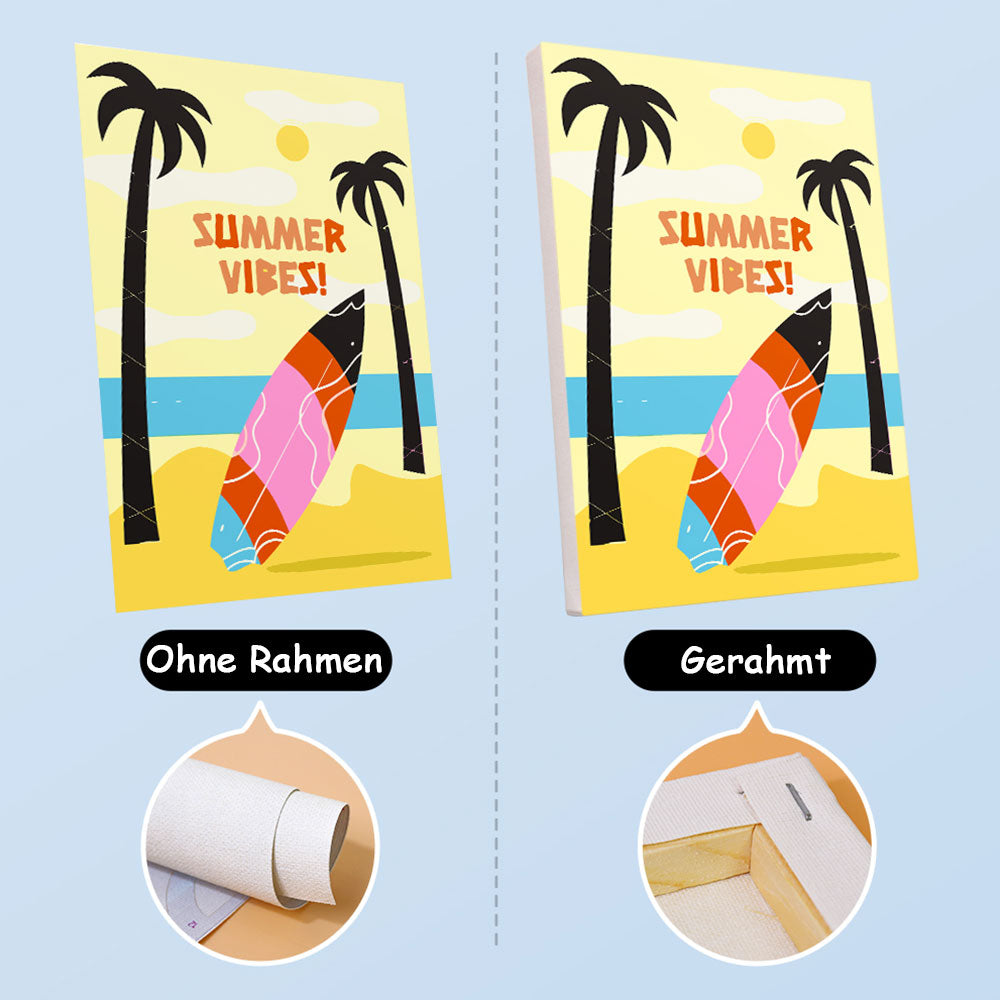Sommerzeit! 6 Stück Mini Malen nach Zahlen