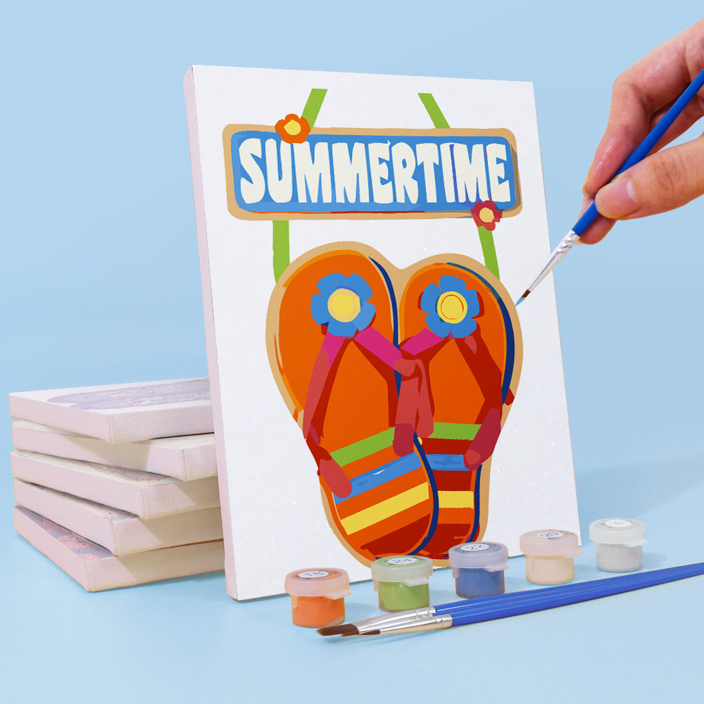 Strand-Flipflops 6 Stück Mini Malen nach Zahlen