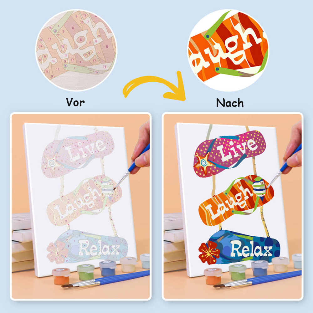 Strand-Flipflops 6 Stück Mini Malen nach Zahlen