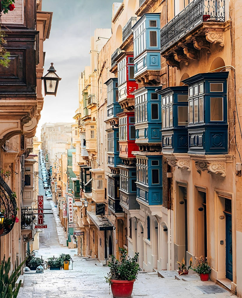 Straße in Malta Malen nach Zahlen