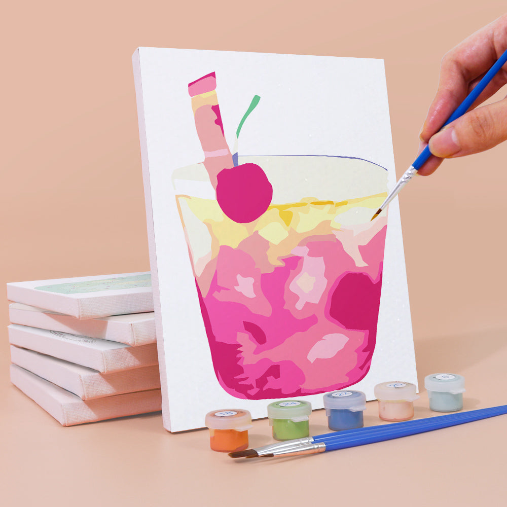 Süßer Cocktail 6 Stück Mini Malen nach Zahlen