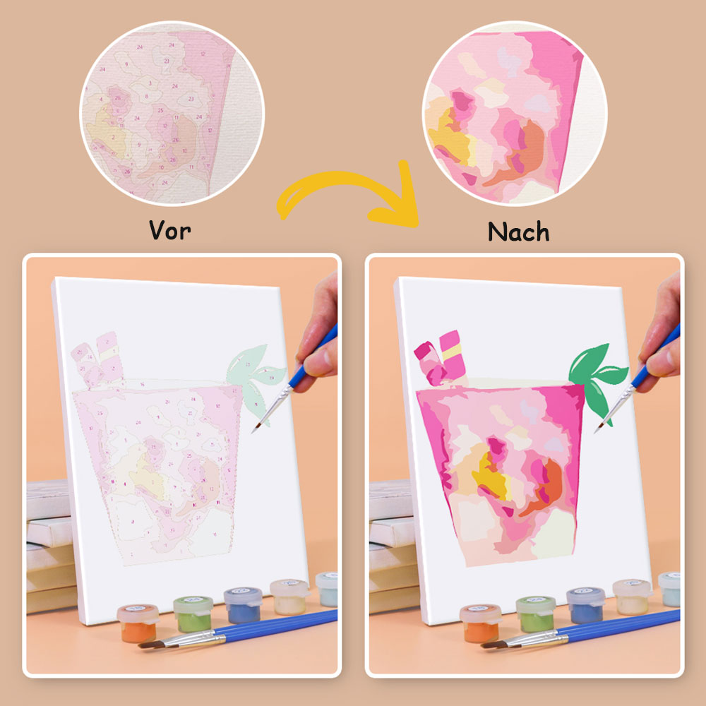 Süßer Cocktail 6 Stück Mini Malen nach Zahlen