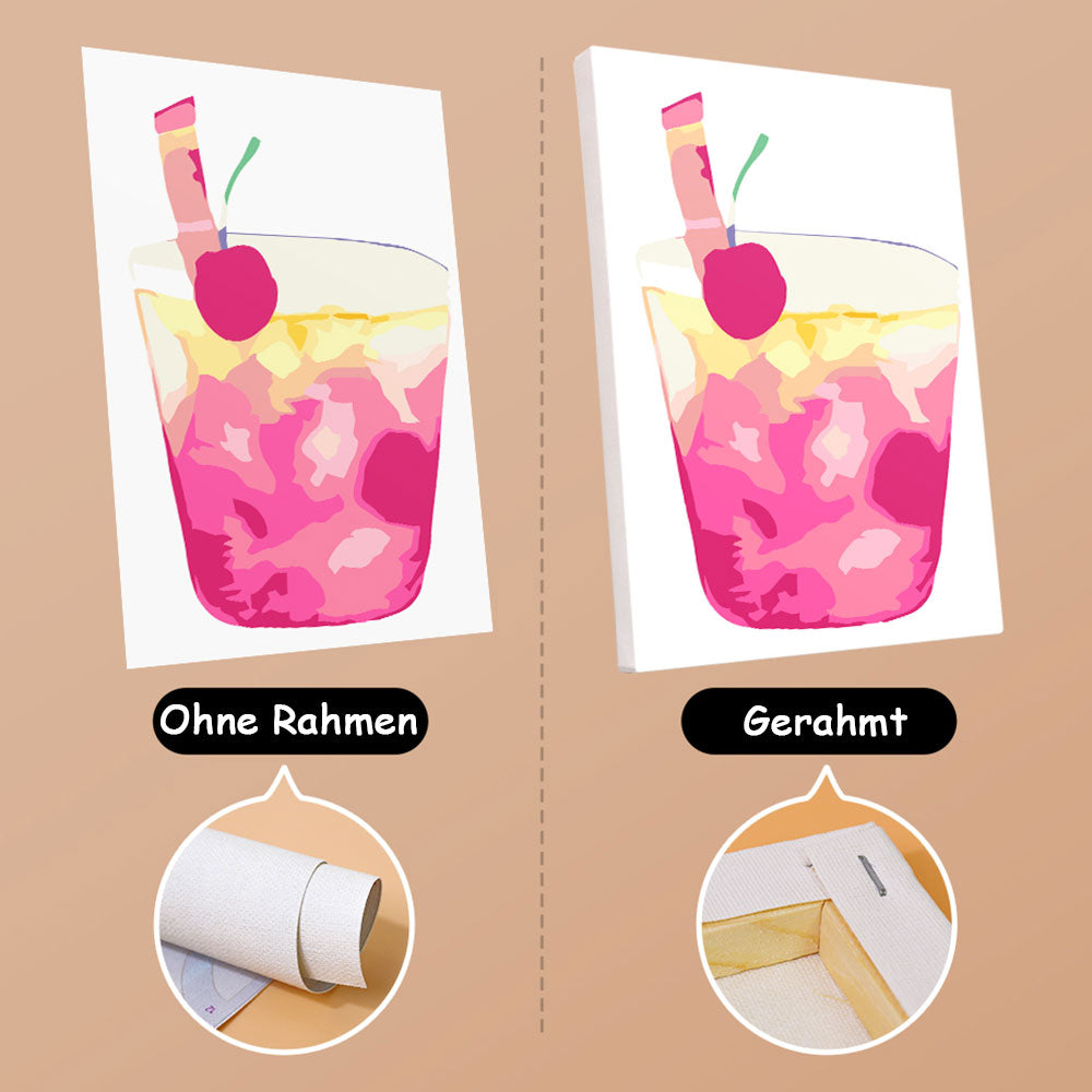 Süßer Cocktail 6 Stück Mini Malen nach Zahlen