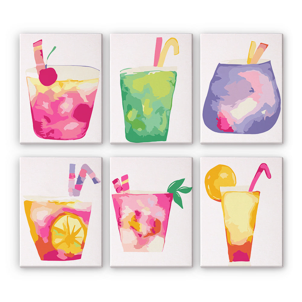 Süßer Cocktail 6 Stück Mini Malen nach Zahlen