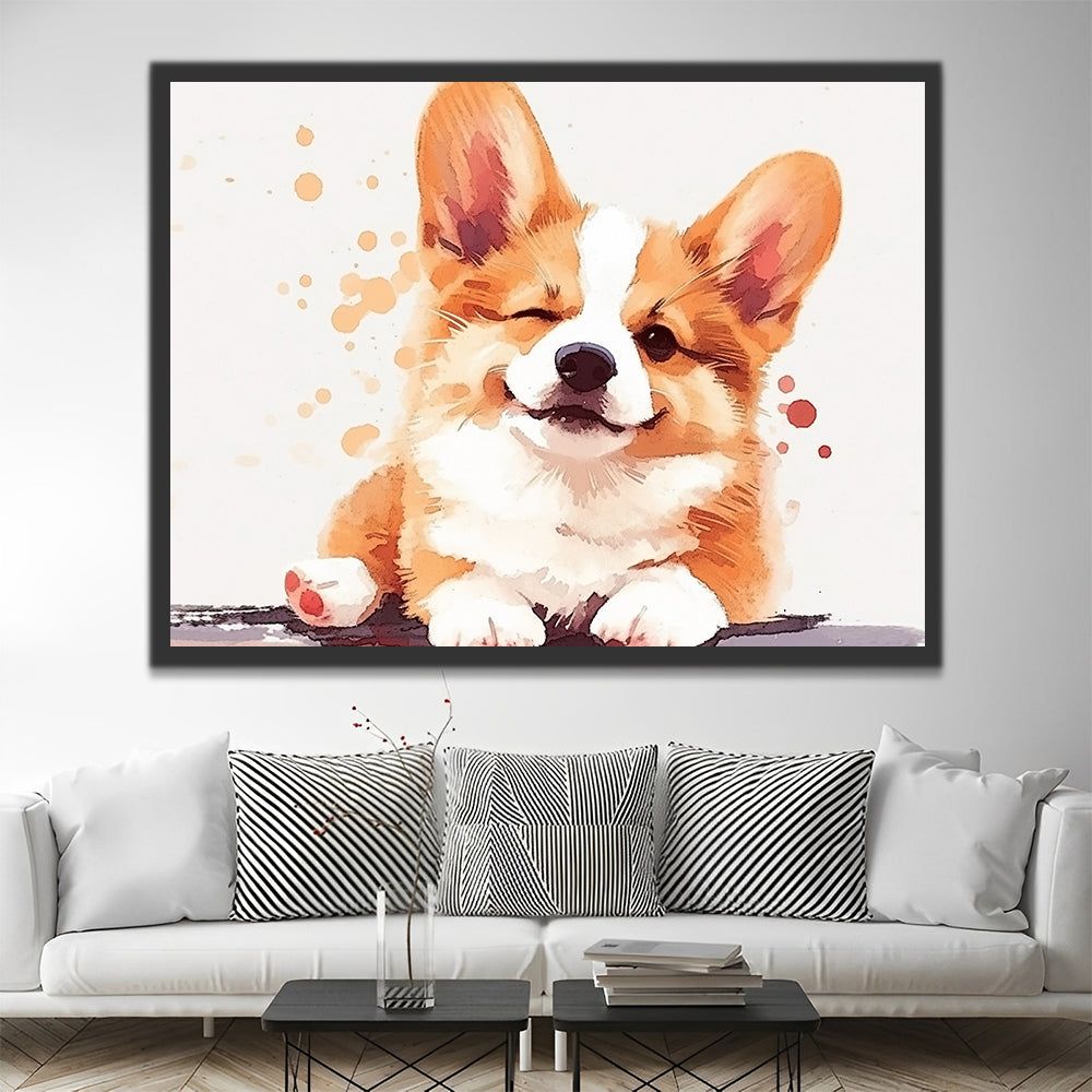 Süßer Corgi Malen nach Zahlen