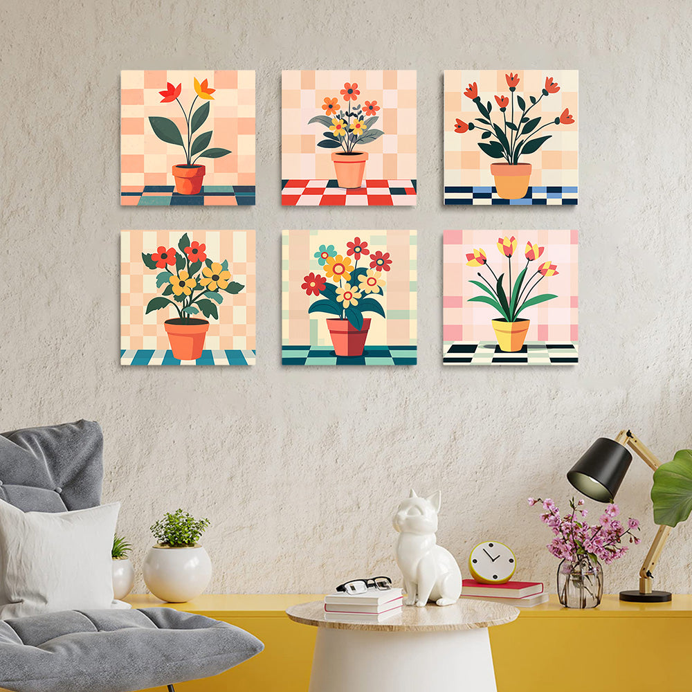 Topfblumen 6 Stück Mini Malen nach Zahlen