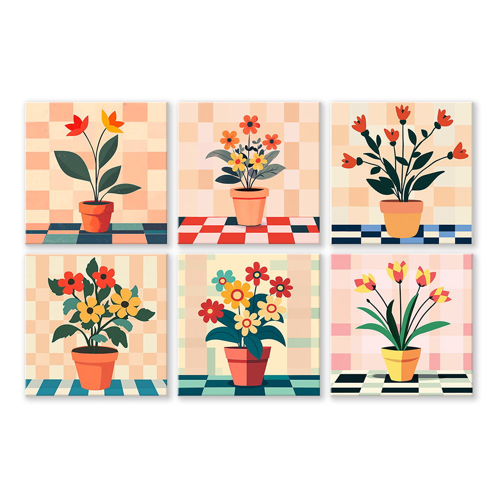 Topfblumen 6 Stück Mini Malen nach Zahlen