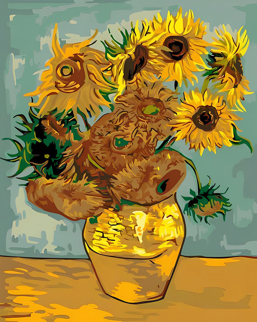 Van Gogh, Abstrakte Sonnenblumen Malen nach Zahlen