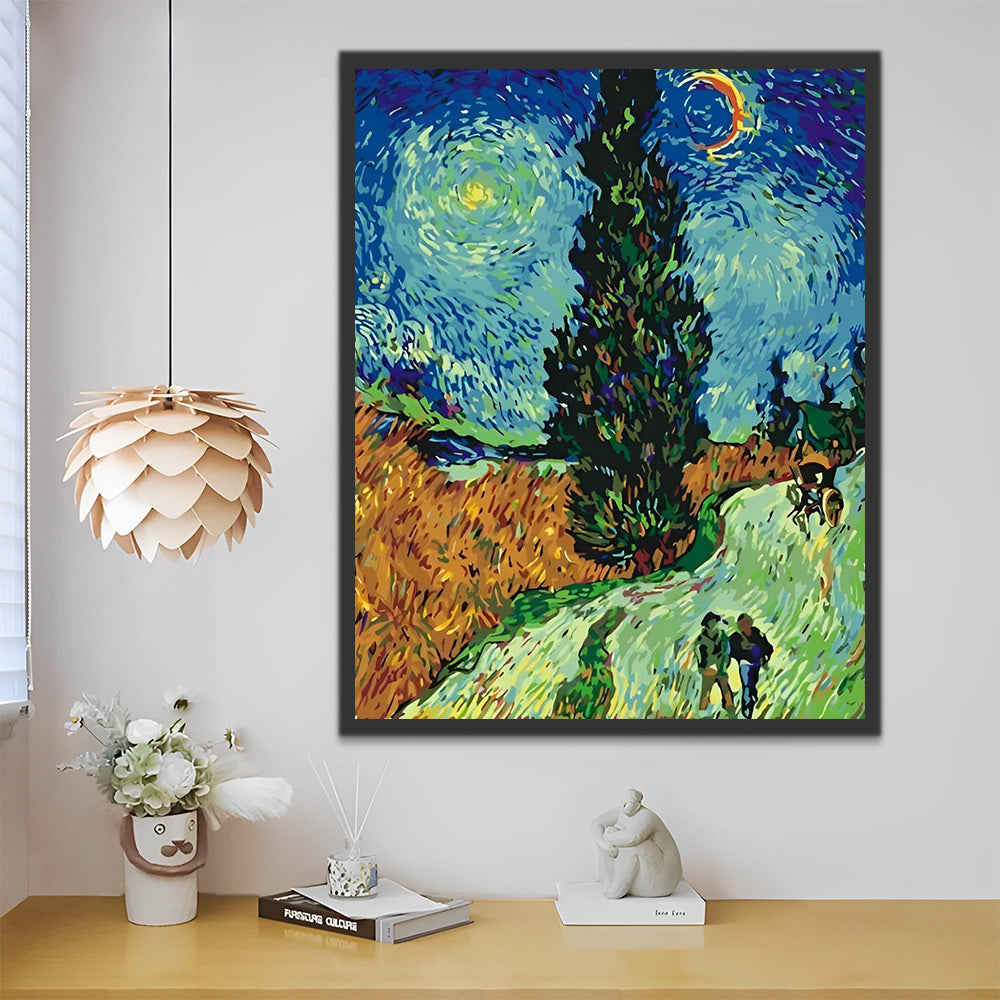 Van Gogh, Baum auf dem Weg Malen nach Zahlen