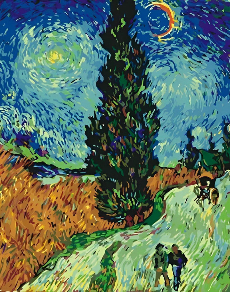 Van Gogh, Baum auf dem Weg Malen nach Zahlen