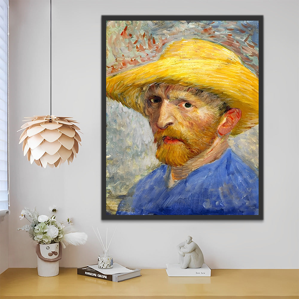 Van Gogh, Selbstporträt mit Strohhut Malen nach Zahlen