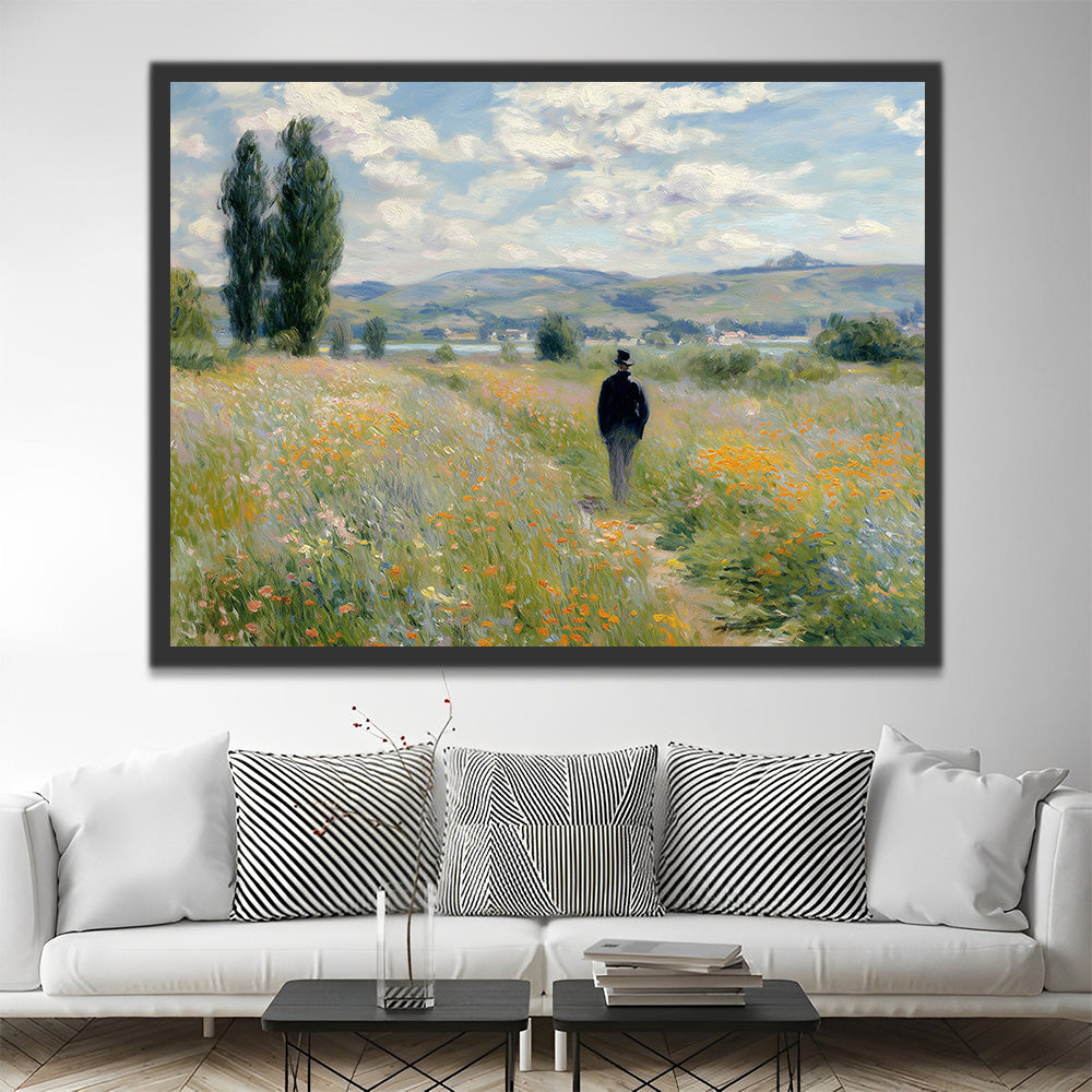 Van Gogh spaziert durch die Blumenfelder auf dem Lande Malen nach Zahlen