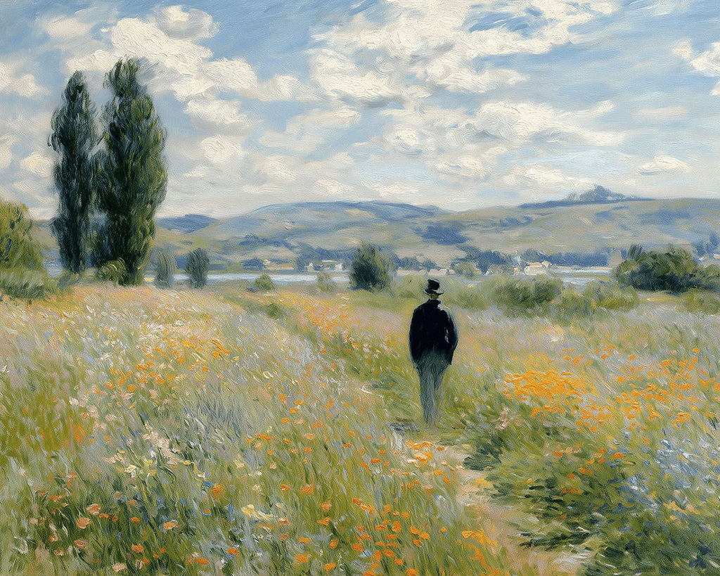 Van Gogh spaziert durch die Blumenfelder auf dem Lande Malen nach Zahlen