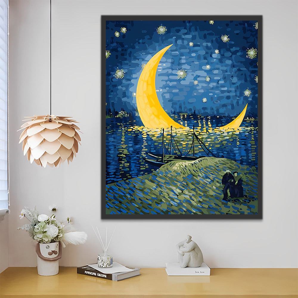 Van Gogh Sternennacht Mond Malen nach Zahlen