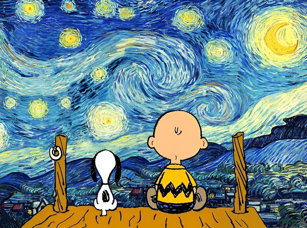 Van Gogh, Sternennacht und Snoopy Malen nach Zahlen