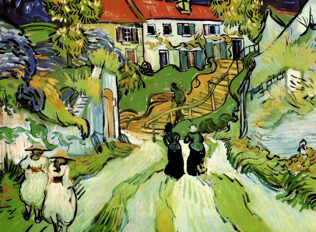 Van Gogh, Straße Treppen Malen nach Zahlen