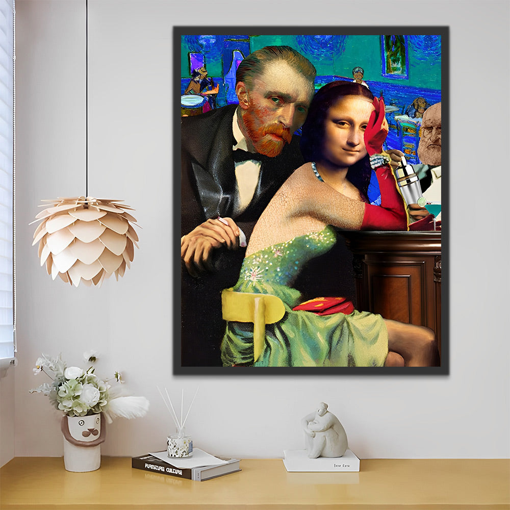 Van Gogh und Mona Lisa in der Bar Malen nach Zahlen