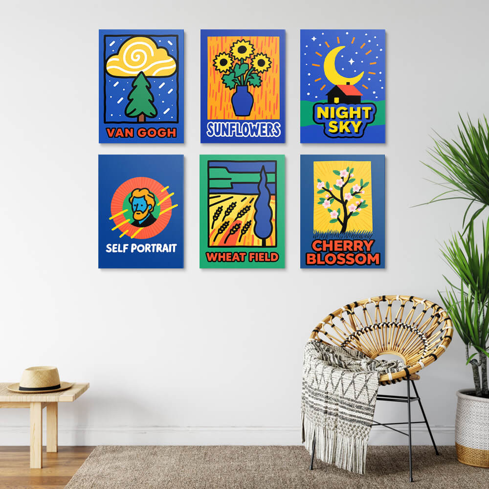 Van Goghs Blaue Gemälde 6 Stück Mini Malen nach Zahlen