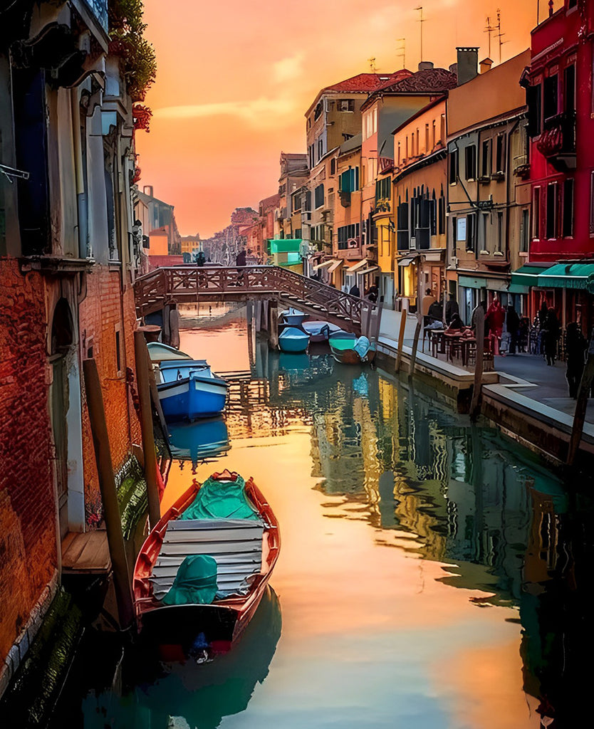 Venedig bei Sonnenuntergang Malen nach Zahlen