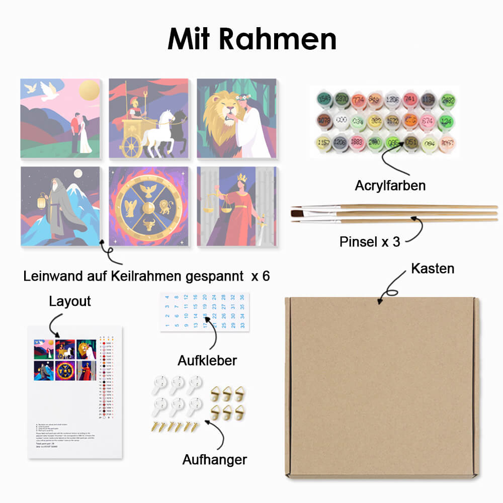 Wächter 6 Stück Mini Malen nach Zahlen