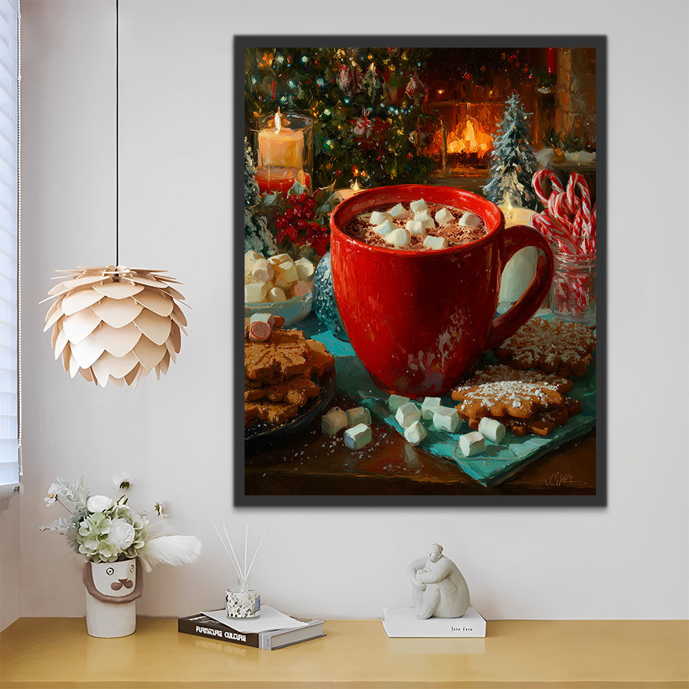 Weihnachten Zuckerwatte Kaffee Malen nach Zahlen