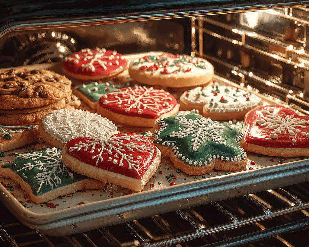 Weihnachtsplätzchen backen Malen nach Zahlen