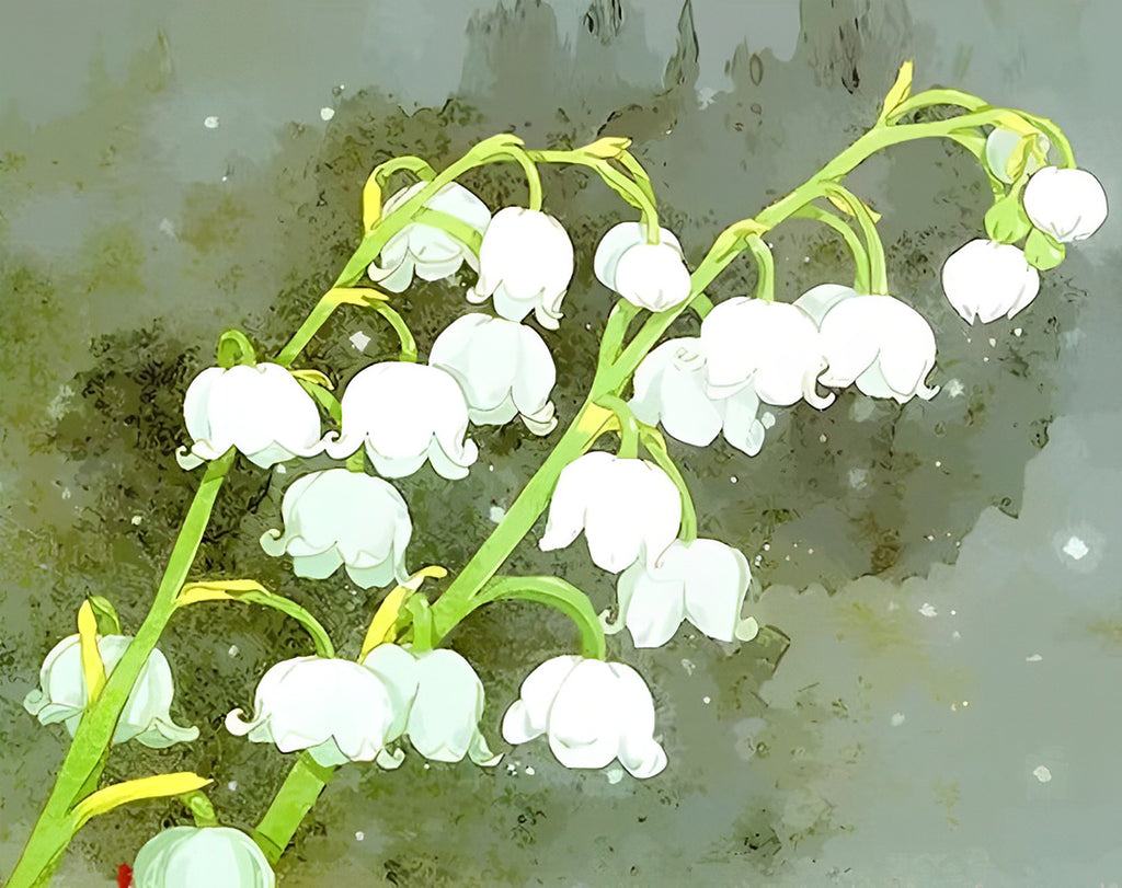 Weiße Glockenblumen Malen nach Zahlen