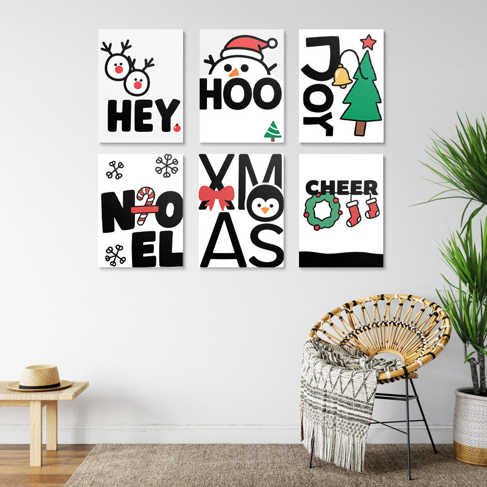 Weiße Weihnachten 6 Stück Mini Malen nach Zahlen