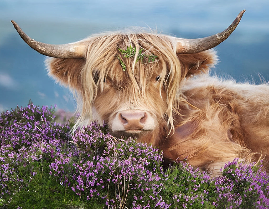 Yak mit Blumen Malen nach Zahlen