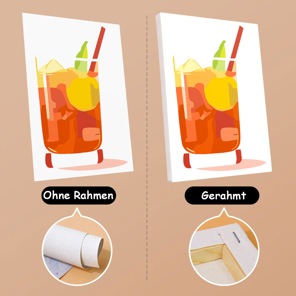 Zitronen-Cocktail mit Eis 6 Stück Mini Malen nach Zahlen