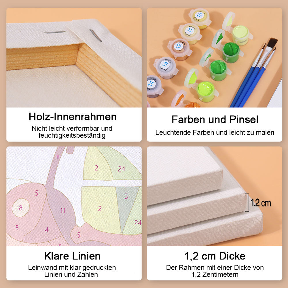 Zitronen-Cocktail mit Eis 6 Stück Mini Malen nach Zahlen