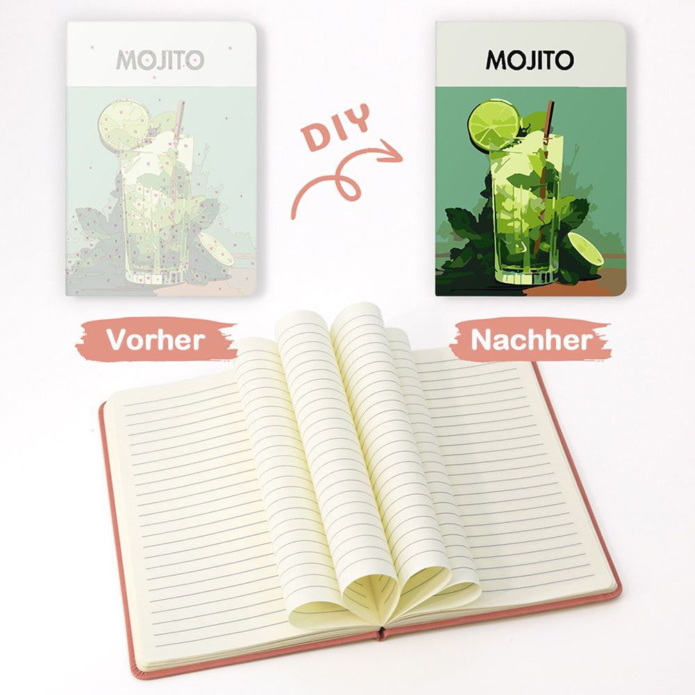 Zitronen-Mojito Notizbuch Malen nach Zahlen