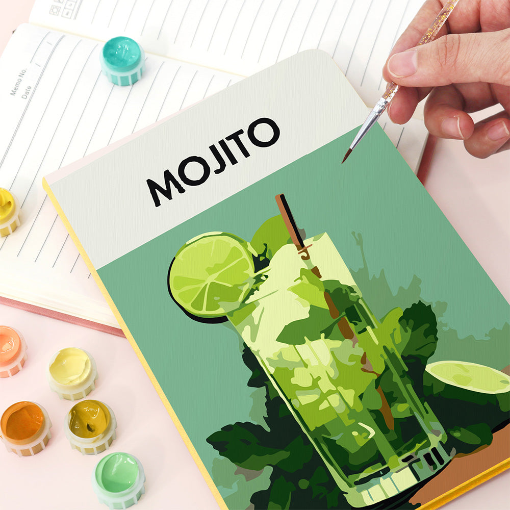 Zitronen-Mojito Notizbuch Malen nach Zahlen