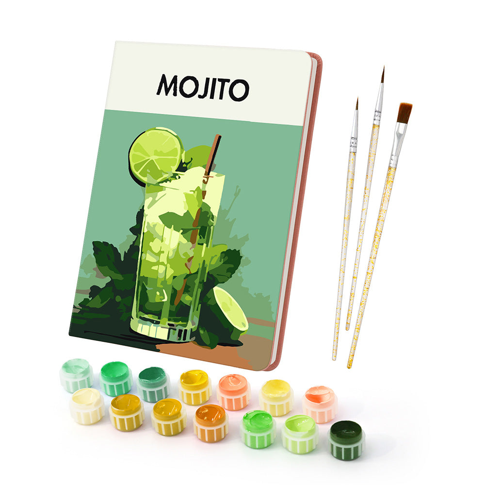 Zitronen-Mojito Notizbuch Malen nach Zahlen