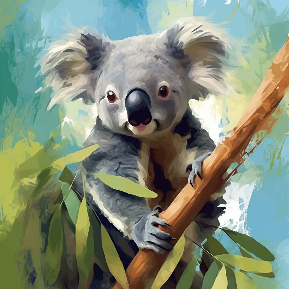 Koala auf einem Baum Malen nach Zahlen